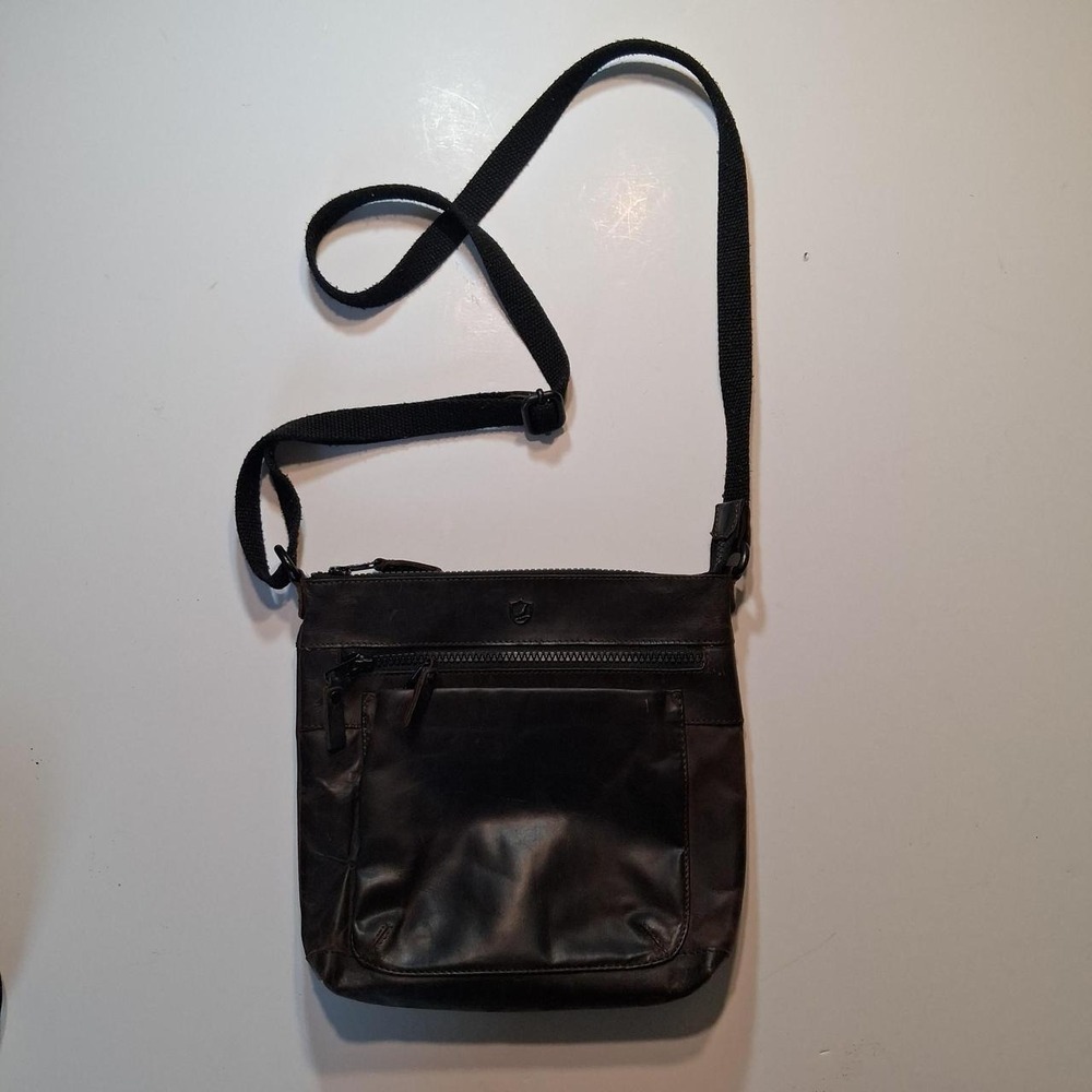 Womens dark brown leather crossbody bag with adjustable strap very soft